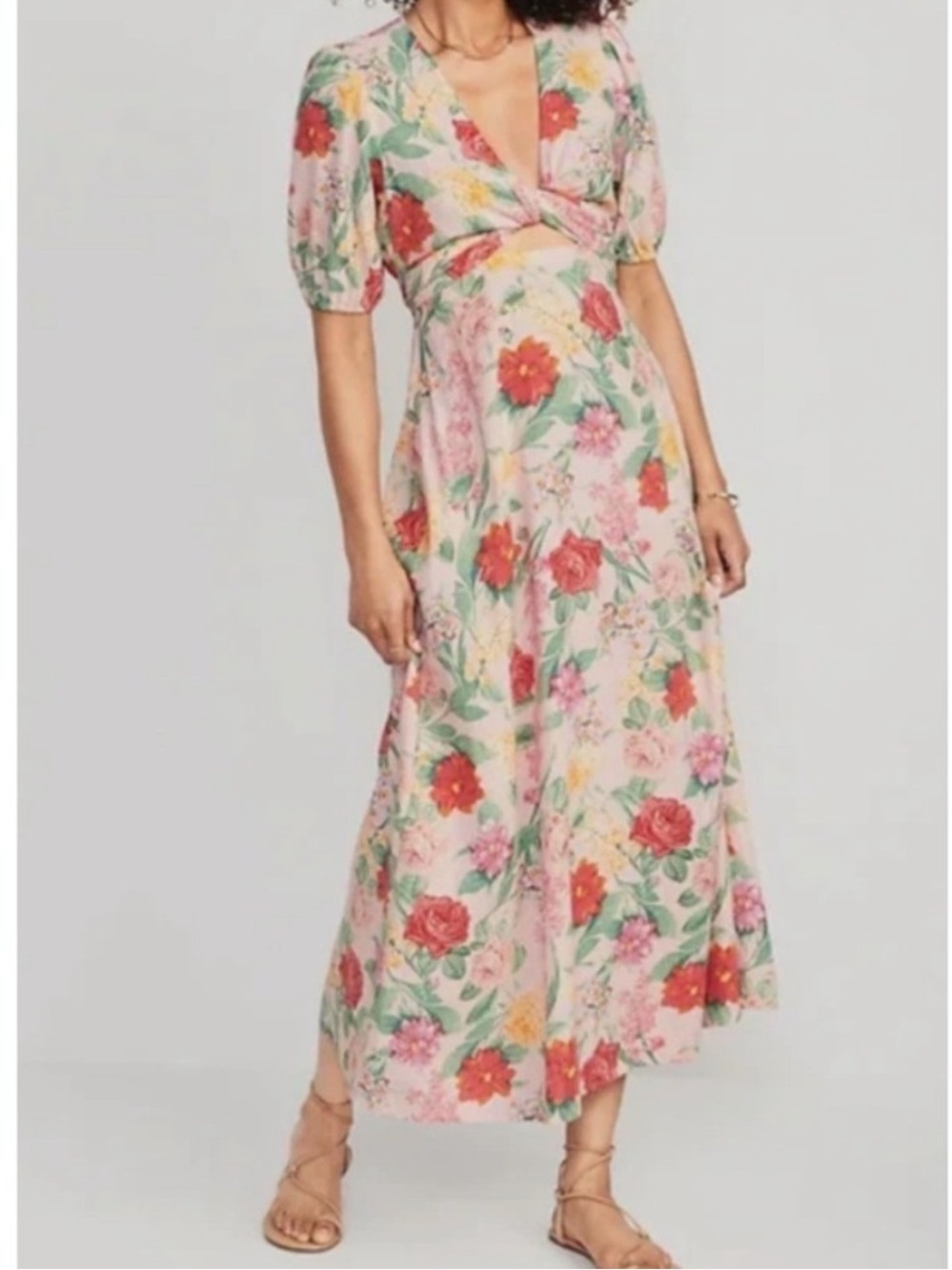 Old Navy Twist Front Linen Midi Dress